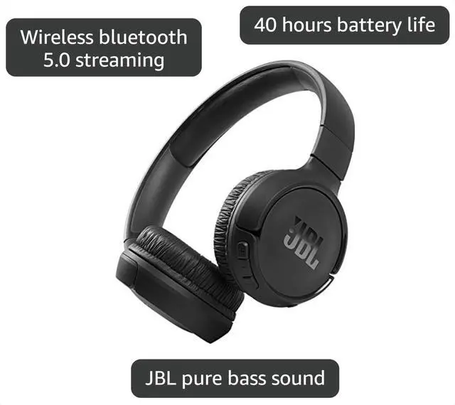 Alt view image 3 of 7 - Tune 510BT: Wireless On-Ear Headphones with Purebass Sound - Black