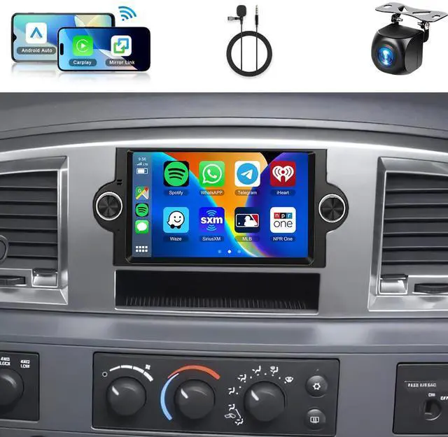Main image of Car Radio for Dodge Ram 1500 06-08,Chrysler 300C 05-07,Chrysler PT Cruiser | Jeep Grand Cherokee Android 6.2" Touchscreen Car Stereo support GPS 5G WiFi SWC Wireless Carplay Android Auto