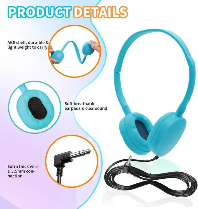 Alt view image 2 of 7 - 30 Pack Bulk Headphones Multi Color for Classroom School,Wholesale Durable Earphones Class Set for Students Teens Children and Adult | For Classroom School