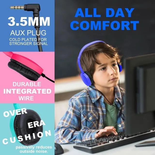 Alt view image 2 of 7 - Bulk Headphones 25 Pack for Kids Classroom School Chromebook Students, Adjustable On Ear Headphones for Children Teen Toddler Boys Girls(PU102, 25 Mixed)