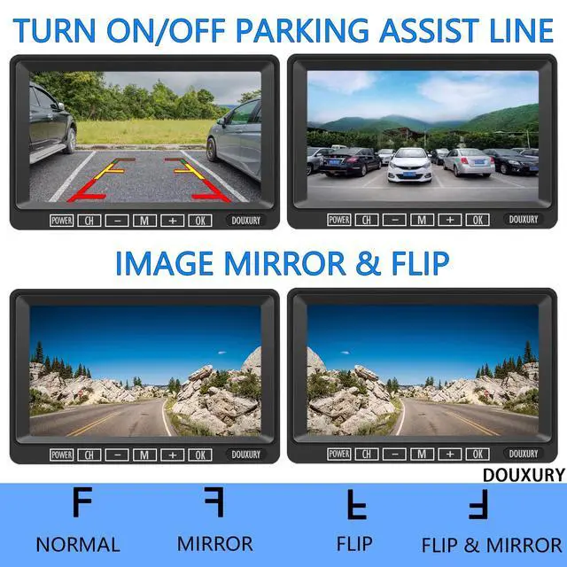 Alt view image 5 of 7 - Wireless Backup Camera for RV Truck Trailer Camper Bus 5th Wheel 3 Rear/Side View Cameras 1080P 4-Split 7" Screen with Adapter for Furrion Pre-Wired Night Vision IP69 Waterproof 170° Wide View Angle