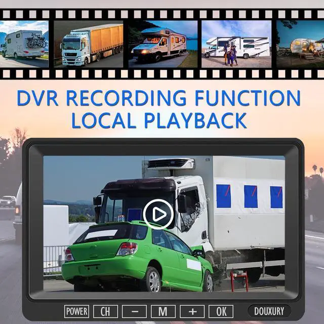 Alt view image 4 of 7 - Wireless Backup Camera for RV Truck Trailer Camper Bus 5th Wheel 3 Rear/Side View Cameras 1080P 4-Split 7" Screen with Adapter for Furrion Pre-Wired Night Vision IP69 Waterproof 170° Wide View Angle