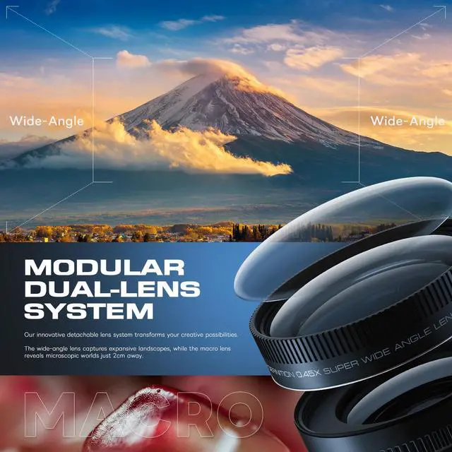 Alt view image 3 of 7 - 5K 64MP Digital Cameras for Photography with Dual-Lens WiFi | All-in-One Camera Kit for Beginners & Teens, Vlogging Camera with 180° Flip Screen, With 32GB Card, Microphone, Filter Trio