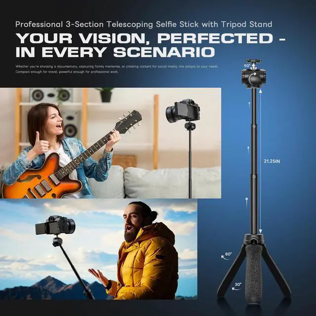Alt view image 7 of 7 - 5K 64MP Digital Cameras for Photography with Dual-Lens WiFi | All-in-One Camera Kit for Beginners & Teens, Vlogging Camera with 180° Flip Screen, With 32GB Card, Microphone, Filter Trio