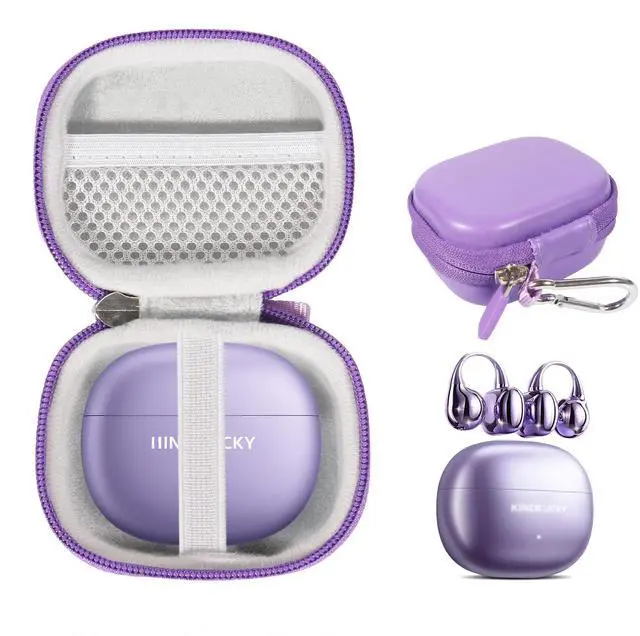 Main image of Case for King Lucky i121 Clip on Earbuds Open Ear 5.4 Headphones (Purple)