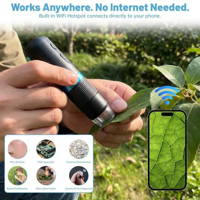 Alt view image 5 of 7 - Digital Microscope for Skin Analysis, 1000X 1080P HD Wireless USB Skin Camera with Stand, Portable Scalp & Hair Follicle Magnifier, Personal Beauty Tool Compatible with Phone/PC for Home & Salon
