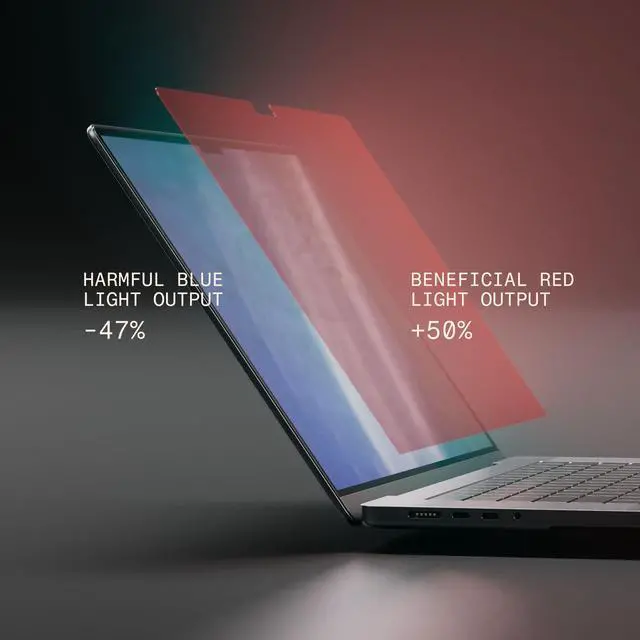 Alt view image 3 of 7 - Red Light Converter for MacBook Passive Red Light Filter, Promotes Healthier Eyes & Skin, Reduces Eye Strain, Easy Install (MacBook Air 15-in (M5 / M4 / M3 / M2))