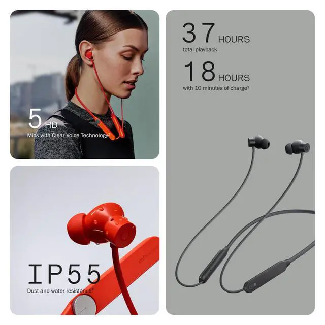 Alt view image 2 of 7 - CMF Neckband Pro Bluetooth Headphones,50dB Hybrid Active Noise Cancelling Earbuds with 5 HD Mics,IP55 BT5.3 37Hours Long Play time Dual Device Connection Neckband Headphones-Light Grey
