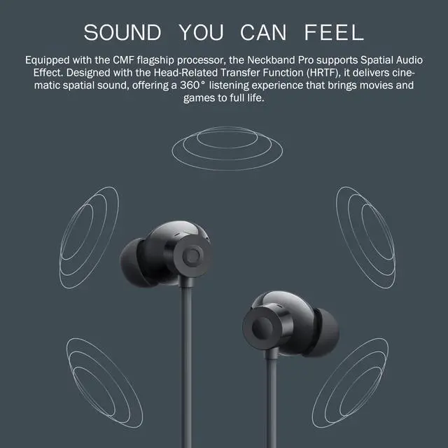 Alt view image 7 of 7 - CMF Neckband Pro Bluetooth Headphones,50dB Hybrid Active Noise Cancelling Earbuds with 5 HD Mics,IP55 BT5.3 37Hours Long Play time Dual Device Connection Neckband Headphones-Light Grey