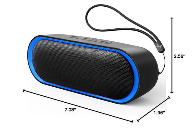 Alt view image 7 of 7 - Bluetooth Speakers, Waterproof Portable Speakers with TWS, 24 Playtime, Stereo Sound, Wireless for Home Shower Pool Beach Outdoor (Black)