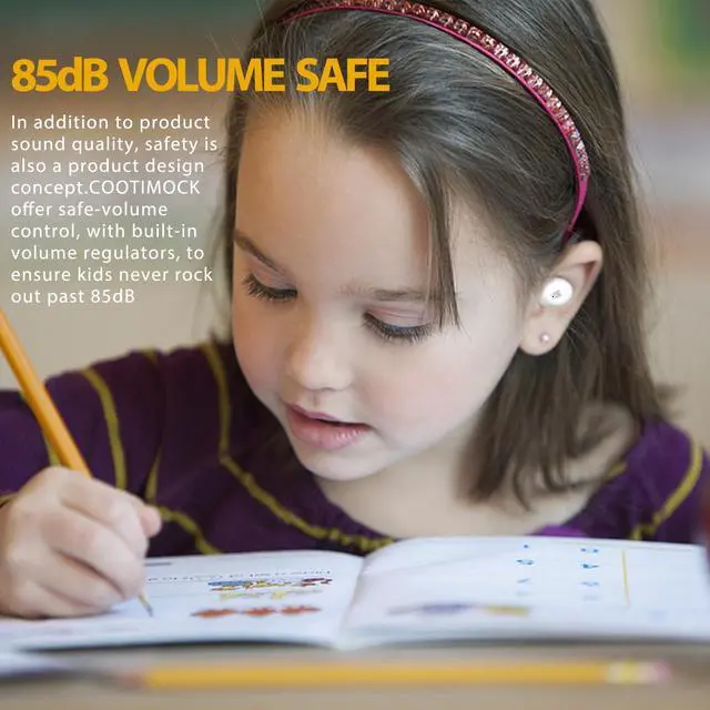 Alt view image 2 of 7 - Kids Earbuds, 85dB Safe Volume to Protect Hearing, Bluetooth Earbuds for Kids with Mic, 30H Playtime, Safe Material, Lightweight, Waterproof, Touch Control, Wireless Ear Buds for School Travel, Koala