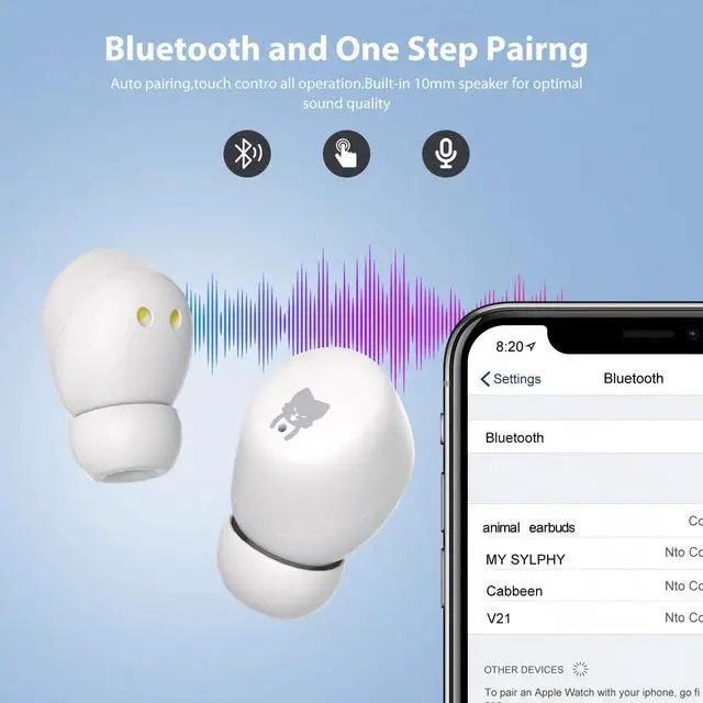 Alt view image 4 of 7 - Kids Earbuds, 85dB Safe Volume to Protect Hearing, Bluetooth Earbuds for Kids with Mic, 30H Playtime, Safe Material, Lightweight, Waterproof, Touch Control, Wireless Ear Buds for School Travel, Koala