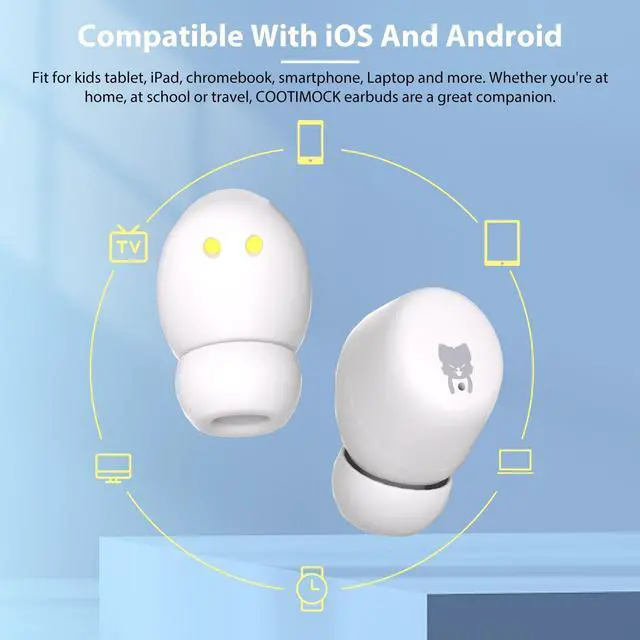 Alt view image 6 of 7 - Kids Earbuds, 85dB Safe Volume to Protect Hearing, Bluetooth Earbuds for Kids with Mic, 30H Playtime, Safe Material, Lightweight, Waterproof, Touch Control, Wireless Ear Buds for School Travel, Koala