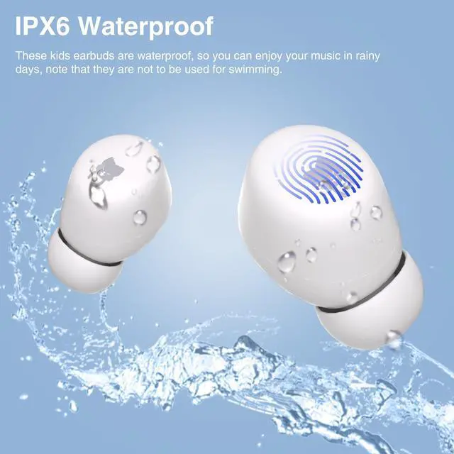 Alt view image 7 of 7 - Kids Earbuds, 85dB Safe Volume to Protect Hearing, Bluetooth Earbuds for Kids with Mic, 30H Playtime, Safe Material, Lightweight, Waterproof, Touch Control, Wireless Ear Buds for School Travel, Koala