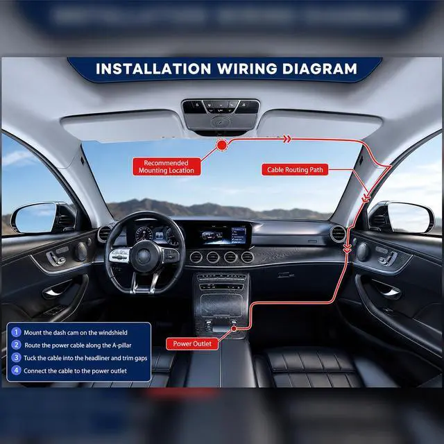 Alt view image 5 of 6 - 3-inch 1080p High-Definition Dashcam for Cars with Super Night Vision, 170° Large Wide-Angle, 24 Hour Recording, G-Sensor Parking Monitoring Loop Video Motion ff