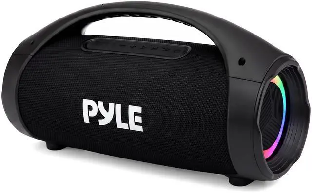 Main image of Portable Bluetooth Boombox Speaker - 100W Peak Power, 19H Battery, FM Radio, USB Playback, Aux in, TWS Pairing - Use for Home, Outdoor, Travel - LED Lights - Sturdy Carry Handle - PBTPSPWP25BK