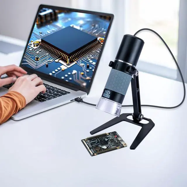 Alt view image 4 of 6 - 1080P 50-1000x USB Digital Microscope Stand for iPhone Android PC | 1920x1080P 8 LED Handheld Endoscope Mini Camera with Metal Stand, Compatible with iOS Android Windows Mac Linux Chrome