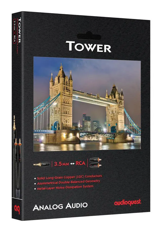 Alt view image 2 of 2 - Tower 3.5mm to RCA Cable (Black) - 1.9ft
