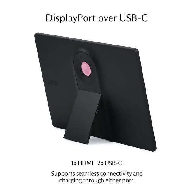 Alt view image 2 of 7 - 15.6" Portable Monitor 1080P FHD 100% sRGB USB-C HDMI for Laptop | 300 Nits | 60Hz | 6W Low Power | Ultra Lightweight | Ideal for Gaming & Travel | Sleek Design