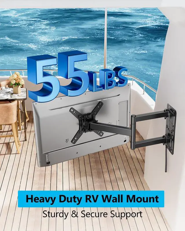 Alt view image 3 of 7 - Lockable RV TV Mount Portrait TV Wall Mount with Landscape to Portrait for 1343" TVs & Monitors, Full Motion Wall Mount for Camper,RV,Motorhome,Trailer,Boat,Truck VESA 200x200mm