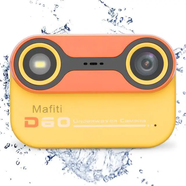 Alt view image 2 of 7 - Kids Waterproof Camera Underwater Camera 10FT with 32GB Card Floatable Pool Toys Gifts for Kids Age 4-12 26MP Photos 1080P HD Videos Children Selfie Digital Camera Orange