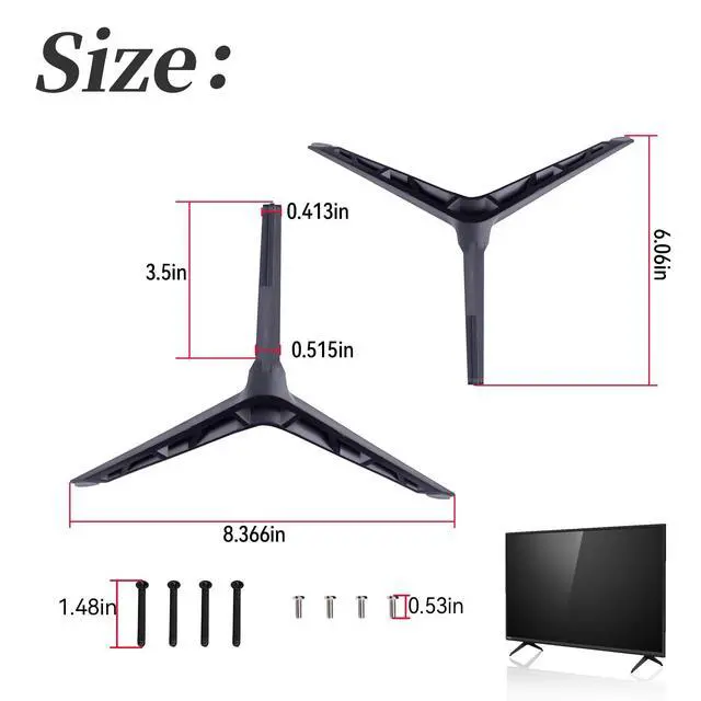 Alt view image 3 of 7 - TV Stand Legs (with Screw) Compatible with V-izio D40F-G9 and V405-H19, Only Compatible with the Listed Models