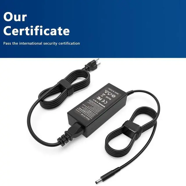 Alt view image 2 of 7 - 65W 4.5mm AC Adapter Compatible with Dell Latitude 3520 3540 3440 3420 3550 3430 3320 3340 3330 3450 3535 Business Student Laptop DA65NM191 19.5V 3.34A Power Supply Adapter Cord