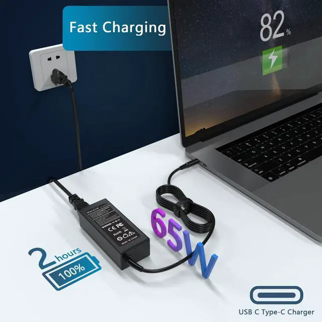 Alt view image 6 of 7 - 65W 4.5mm AC Adapter Compatible with Dell Latitude 3520 3540 3440 3420 3550 3430 3320 3340 3330 3450 3535 Business Student Laptop DA65NM191 19.5V 3.34A Power Supply Adapter Cord