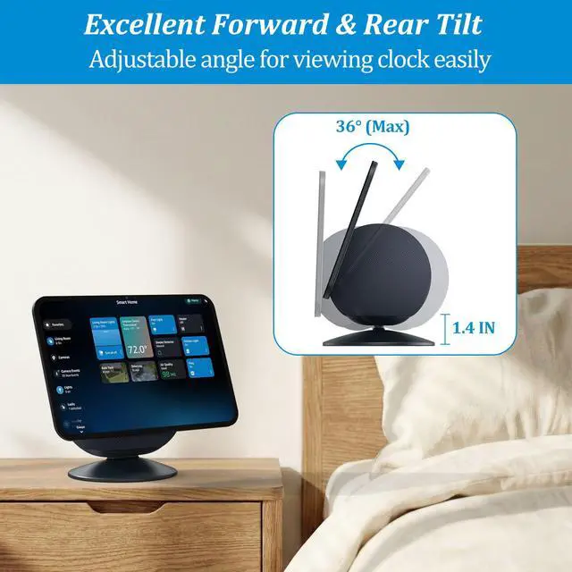 Alt view image 3 of 7 - Stand for Show 11 & Show 8 (2025 Release) & for iPhone Models - Adjustable Tilt Holder, Table Display Stand Desktop Base Accessories Compatible with iPhone 12, Non-Slip Base (Graphite)