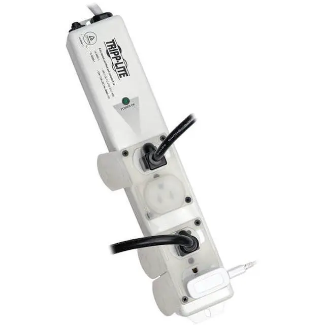 Alt view image 4 of 7 - Safe-IT Hospital-Grade Power Strip for Patient-Care Vicinity, 4 15A HG Outlets, UL 60601-1 Compliant, 6 Foot / 1.8M Cord, Outlet Safety Covers, White (PS-406-HGULTRA)