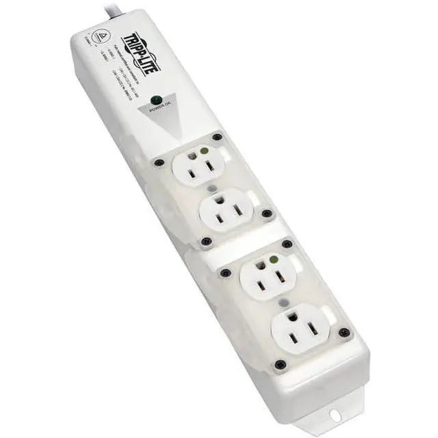 Alt view image 6 of 7 - Safe-IT Hospital-Grade Power Strip for Patient-Care Vicinity, 4 15A HG Outlets, UL 60601-1 Compliant, 6 Foot / 1.8M Cord, Outlet Safety Covers, White (PS-406-HGULTRA)
