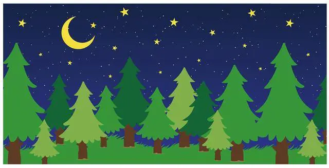Main image of 10 x 16 ft Enchanted Forest Camping Backdrop Scene Camping Background Supplies Forest Night Scene Photography Background for Theme Party Photo Banner Decoration