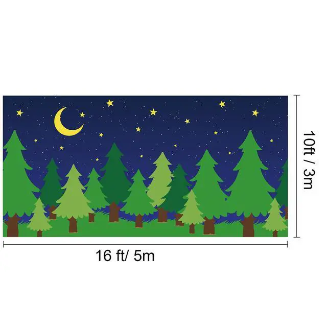 Alt view image 2 of 7 - 10 x 16 ft Enchanted Forest Camping Backdrop Scene Camping Background Supplies Forest Night Scene Photography Background for Theme Party Photo Banner Decoration