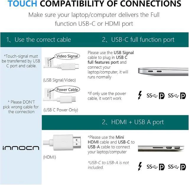 Alt view image 2 of 3 - 15.6 inch Portable Monitor Touchscreen for Laptop FHD 1080P USB C HDMI External Display Travel Second Monitor for MacBook Windows Tablets Android Chrome PS4 Switch Mini PC, No Battery