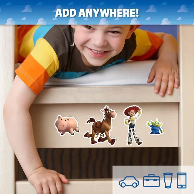 Alt view image 5 of 7 - Disney Toy Story Decals - Set of 12 Woody Buzz Lightyear Jessie Bullseye Alien Vinyl Stickers for Car Laptop Computer Kids Water Bottle Outdoor Waterproof