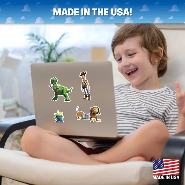 Alt view image 7 of 7 - Disney Toy Story Decals - Set of 12 Woody Buzz Lightyear Jessie Bullseye Alien Vinyl Stickers for Car Laptop Computer Kids Water Bottle Outdoor Waterproof
