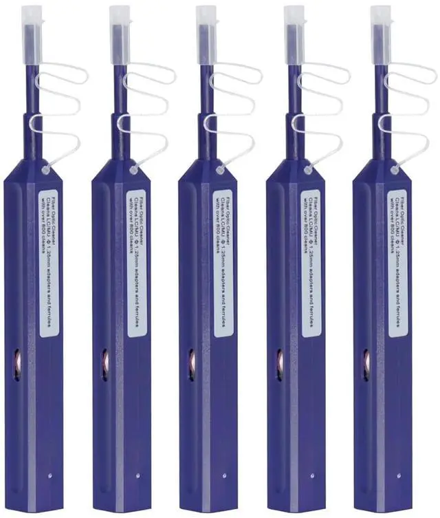 Main image of LC Fiber Cleaner Pen - 5 Pack - 1.25mm LC Fiber Optic Cleaning Pen with Dual Action Connector Cleaner & Endface Cleaning Action