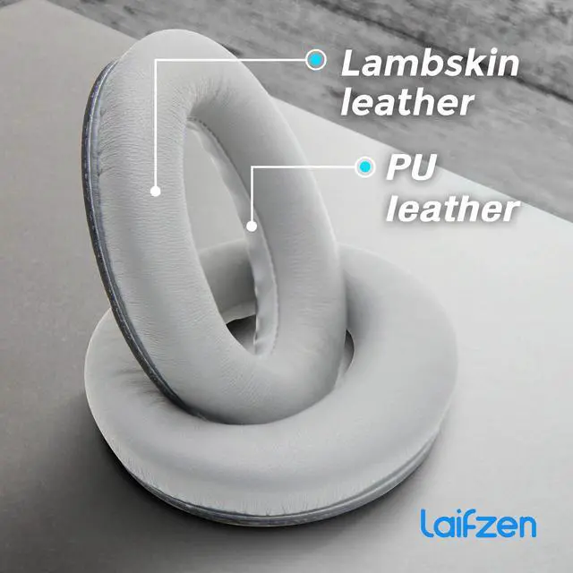 Alt view image 3 of 7 - Lambskin QC45 SE QC35ii QC35 QC25 QC15 Earpads Cushions Replacement Ear Pads for Bose QC 45 35 II QC2 AE2 AE2i AE2w SoundLink SoundTrue 35ii 25 15 2 AE QuietComfort Headphone Sheepskin Leather (Black)