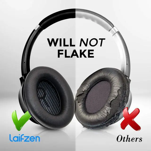 Alt view image 5 of 7 - Lambskin QC45 SE QC35ii QC35 QC25 QC15 Earpads Cushions Replacement Ear Pads for Bose QC 45 35 II QC2 AE2 AE2i AE2w SoundLink SoundTrue 35ii 25 15 2 AE QuietComfort Headphone Sheepskin Leather (Black)