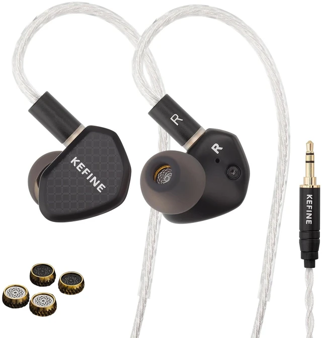 Main image of Klean Hi-Fi in Ear Monitor, Wired Gaming Earbuds, 10mm DLC Diaphragm Dynamic Driver, Wired Earphones, Interchangeable Tuning Nozzles, HiFi IEM for Audiophile, Musician & Gaming(Black, 3.5mm)