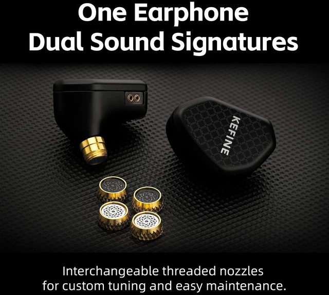 Alt view image 4 of 7 - Klean Hi-Fi in Ear Monitor, Wired Gaming Earbuds, 10mm DLC Diaphragm Dynamic Driver, Wired Earphones, Interchangeable Tuning Nozzles, HiFi IEM for Audiophile, Musician & Gaming(Black, 3.5mm)