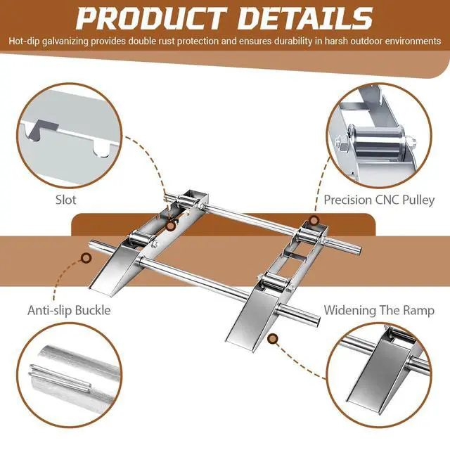 Alt view image 3 of 7 - Hot-dip Galvanized Cable Drum Roller, Heavy Duty Cable Roller Stand Holder | Reel Dispenser Industrial Grade Double Rail Drum Unwinder for Reels up to 39" Width, 2-Ton Capacity Steel Wire Dispenser