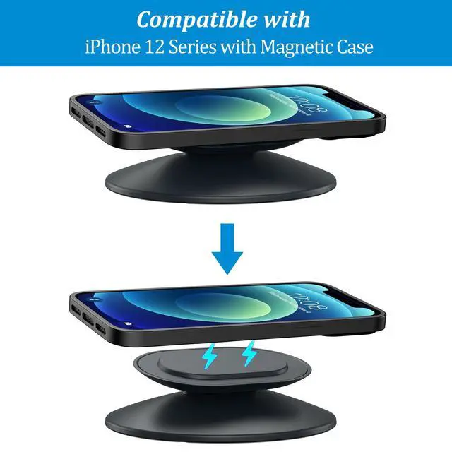 Alt view image 7 of 7 - Stand for Show 11 & Show 8 (2025 Release) & for iPhone Models - Adjustable Tilt Holder, Table Display Stand Desktop Base Accessories Compatible with iPhone 12, Non-Slip Base (Graphite)
