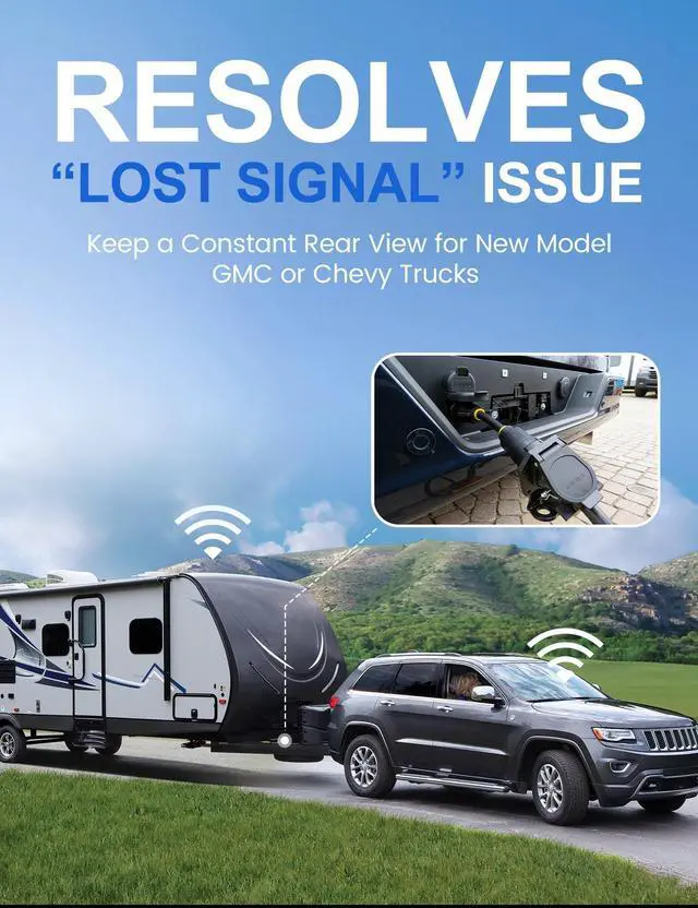 Alt view image 2 of 7 - 7-Way Adapter with Power Switch for Furrion RV Backup Camera System, Plug and Play for Tow Vehicle to RV Wireless Observation Cameras, Provides 12V Power to Camera Through 7-Pin Connector