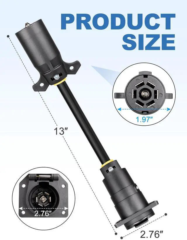 Alt view image 4 of 7 - 7-Way Adapter with Power Switch for Furrion RV Backup Camera System, Plug and Play for Tow Vehicle to RV Wireless Observation Cameras, Provides 12V Power to Camera Through 7-Pin Connector