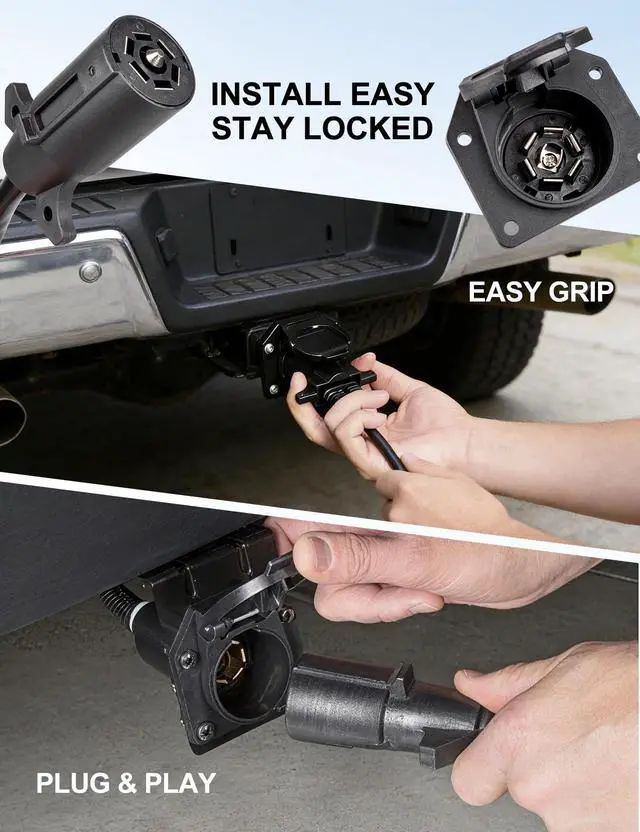 Alt view image 5 of 7 - 7-Way Adapter with Power Switch for Furrion RV Backup Camera System, Plug and Play for Tow Vehicle to RV Wireless Observation Cameras, Provides 12V Power to Camera Through 7-Pin Connector