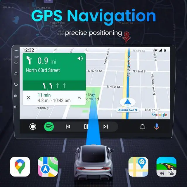 Alt view image 5 of 7 - 4Core 64GB ROM Car Radio for Subaru Forester WRX Impreza 2014 2015: Wireless CarPlay&Android Auto 9" HD Touchscreen Bluetooth WiFi GPS FM Suitable for Harman Kardon Systems 1080P Backup Camera SWC