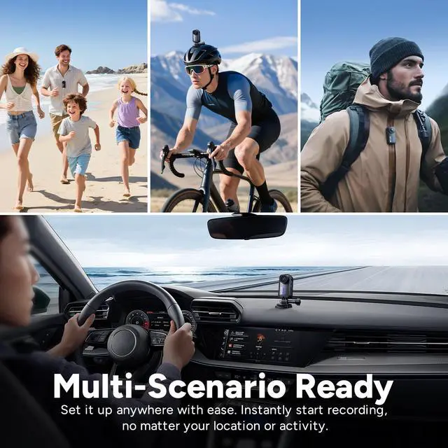 Alt view image 3 of 7 - C110 Plus 4K Action Camera, Mini Magnetic POV Body Cam | 170° Wide Angle, 6-Axis Stabilization,Magnetic Wearable,30M Waterproof, 64GB Card, Hands-Free