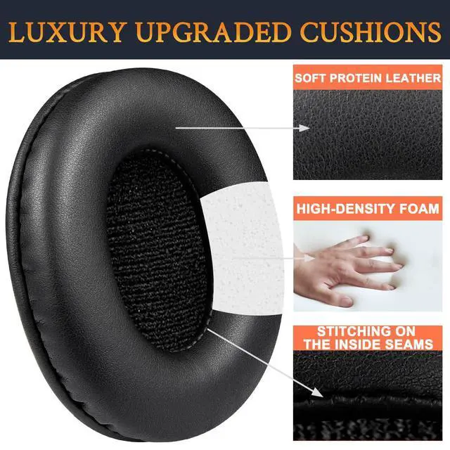 Alt view image 6 of 7 - Earpads for Sony MDR-7506/MDR-V6/MDR-V7/MDR-CD900ST - Black