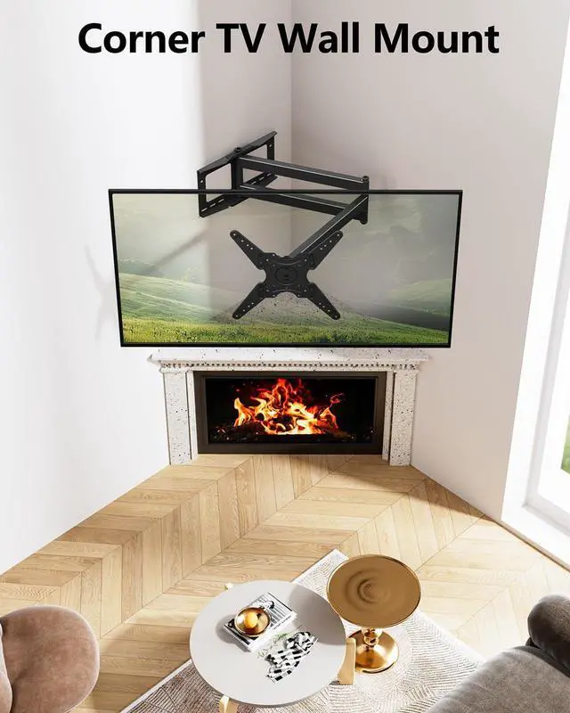 Alt view image 6 of 7 - Extra Long Arm TV Wall Mount 48'' Extension, Rotating TV Wall Mount 180° Heavy Duty Full Motion for 26''-65'' Screens, VESA 400x400mm, Load 110 lbs, 16''Wood Stud/Concrete/Brick Wall